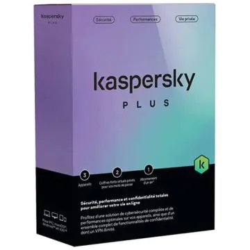 Antivirus KASPERSKY Plus 3 Postes Equivalent Total / 1an
