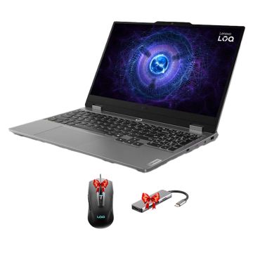PC Portable Gamer LENOVO LOQ 15IAX9E i5 12è Gén 16Go RTX 2050 + Souris Gamer et  HUB  USB-C 3-in-1