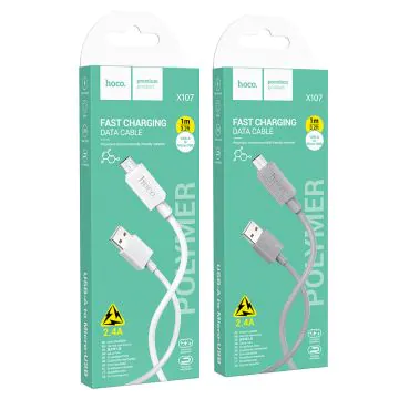 Câble Chargeur HOCO X107 Micro USB 2.4A Blanc 