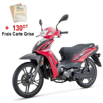 Cyclomoteur ZIMOTA TARGET 124 cc (Noir/Rouge/Vert pistache)