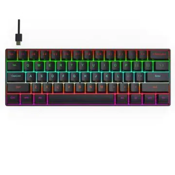 Clavier Gamer Filaire Mécanique H61K Noir -  Interrupteurs bleus