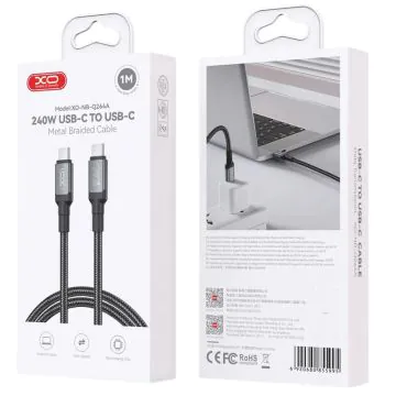 Câble Chargeur XO NB-Q264B Type-C Vers Type-C 240W