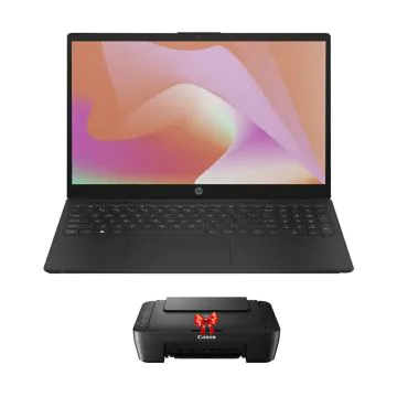 Pc Portable HP 15-fd0417nk N100 8G/512SSD - Noir + Imprimante Canon 3EN1 MG2540-S