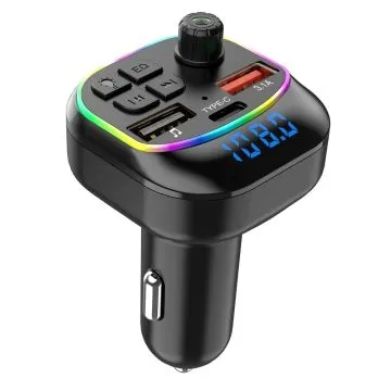Transmetteur FM de Voiture Bluetooth M54 3.4A Type C USB 40W