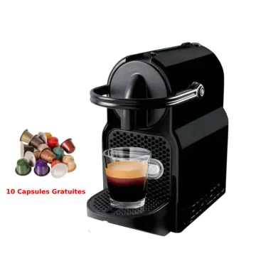Machine à Café D40 Inissia 1260W  Noir NESPRESSO + 10 capsules gratuites 