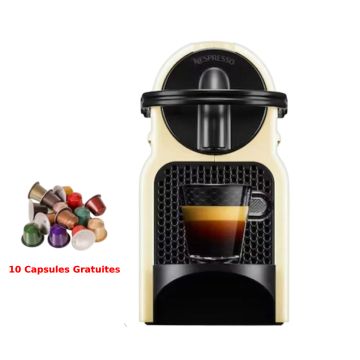 Machine à Café D40 Inissia 1260W  Crème NESPRESSO +10 capsules gratuites 