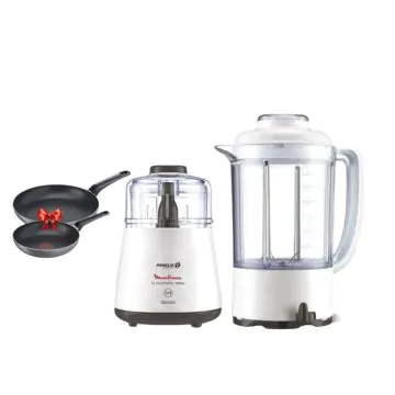 Moulinette Avec BOL DPA241 1000W Blanc MOULINEX + 2 poêles TEFAL offertes