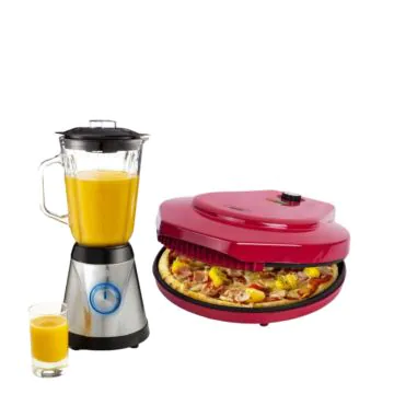 Pack Blender PRINCESS 212023 800W - Inox + Machine à Pizza PRINCESS 115001 1450W - Rouge Gratuite 