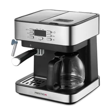 Machine à Café Multifonction 3en1 Expresso Capsule Café Filtre Écran Digital PRESTIGIA CM6873 + Mousseur à Lait