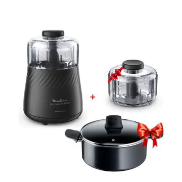Mini Hachoir MOULINEX DP712825 1000W - Noir + Faitout Gratuit 