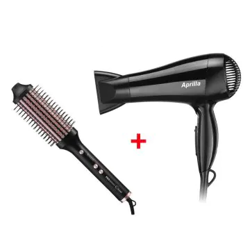 Pack Brosse Soufflante  + Sèche Cheveux APRILLA Noir
