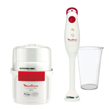 Moulinette AD561EG 800W Blanc MOULINEX + Mixeur Plongeant DD1001EG 350W  MOULINEX Gratuit 