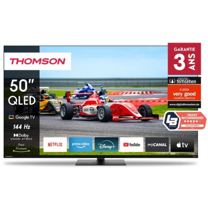TV THOMSON 50QG7C14 UHD 4K 50″ Google Tv QLED Pro – Noir