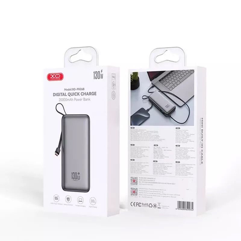 Power Bank XO PR268 20 000 mAh Gris
