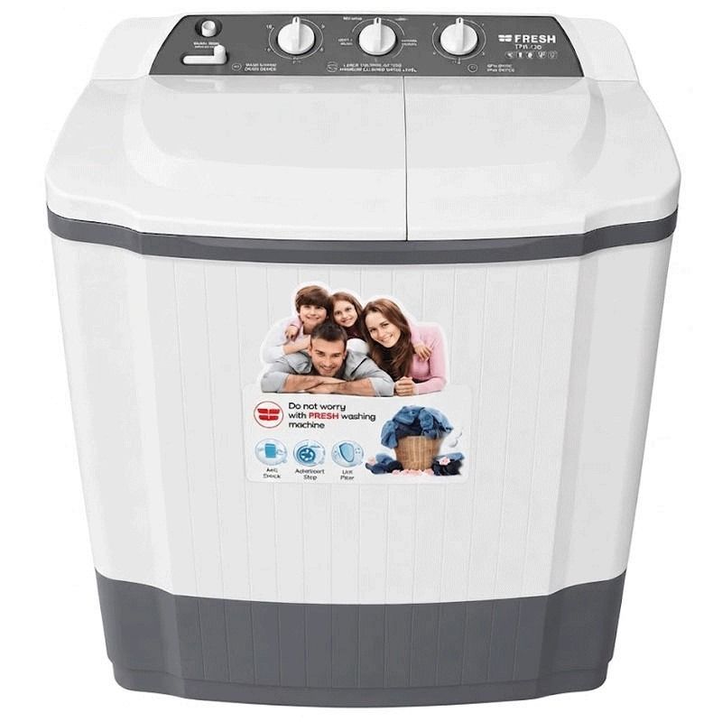 Machine à Laver Semi-Automatique FRESH 12 Kg TTW-12G Blanc et Gris